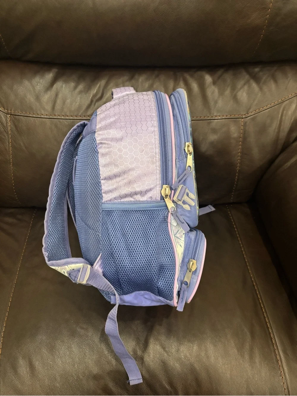 Elsa Holographic Kids Backpack - Purple & Blue